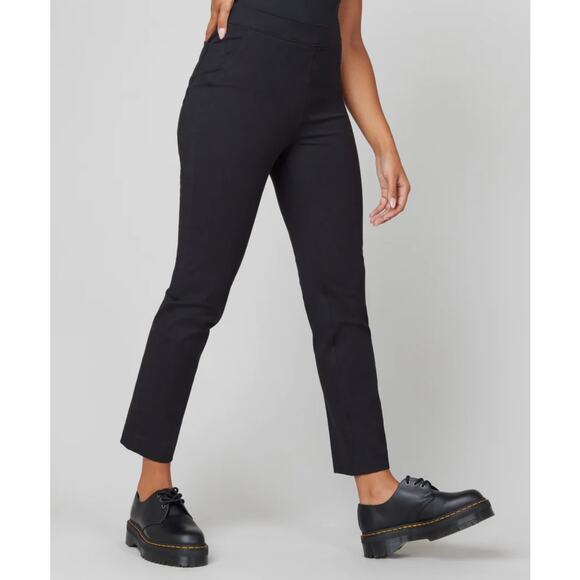Spanx On-the-Go Classic Black Ankle Slim Straight Pants Size Small NWT - Picture 1 of 5